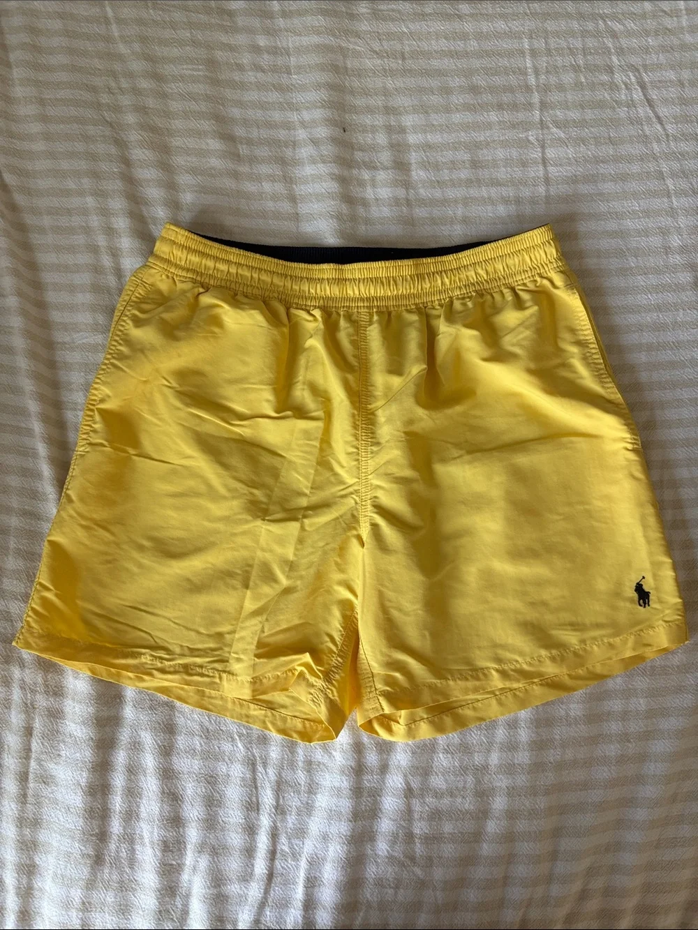Polo by Ralph Lauren Yellow Men's Swim Trunks with Navy Logo